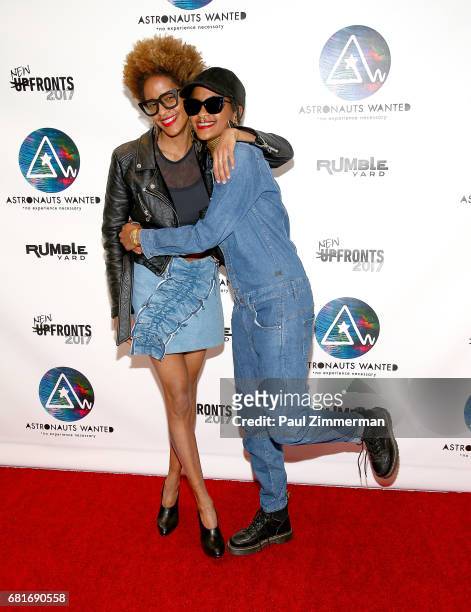 Corianna Dotson and Brianna Dotson of Coco and Breezy attend Astronauts Wanted and Rumble Yard Joint 2017 NewFront Presentation at Sony Music...