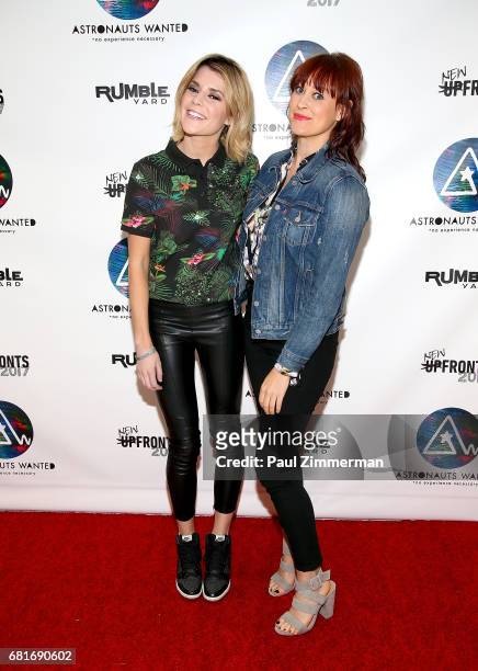 Comedians Grace Helbig and Mamrie Hart attend Astronauts Wanted and Rumble Yard Joint 2017 NewFront Presentation at Sony Music Headquarters on May...