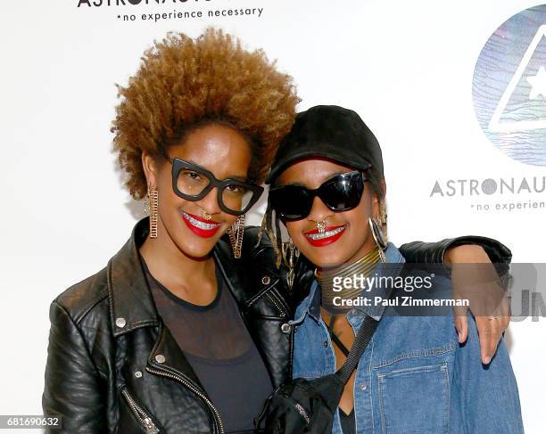 Corianna Dotson and Brianna Dotson of Coco and Breezy attend Astronauts Wanted and Rumble Yard Joint 2017 NewFront Presentation at Sony Music...