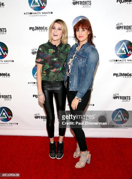Comedians Grace Helbig and Mamrie Hart attend Astronauts Wanted and Rumble Yard Joint 2017 NewFront Presentation at Sony Music Headquarters on May...