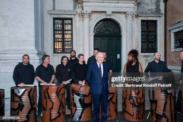 Francois Pinault and Breton musicians attend the Cini party during the 57th International Art Biennale on May 10, 2017 in Venice, Italy.