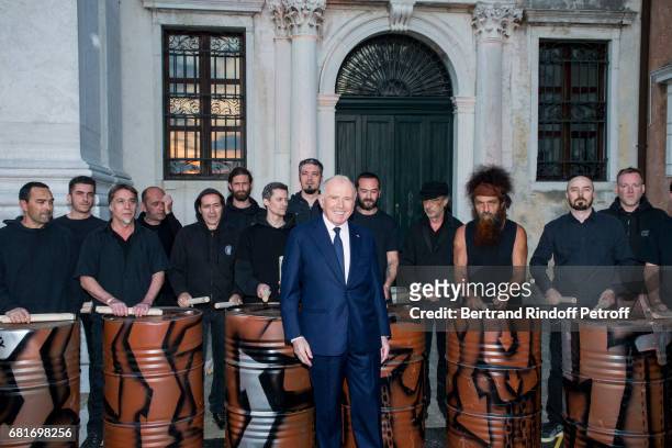 Francois Pinault and Breton musicians attend the Cini party during the 57th International Art Biennale on May 10, 2017 in Venice, Italy.