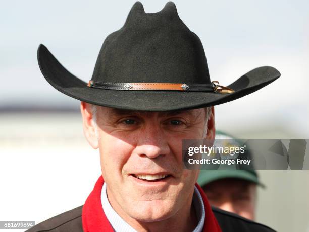 Secretary of the Interior Ryan Zinke talks to reporters before departing Kanab Airport on May 10, 2017 in Kanab, Utah. Zinke has been in the state of...