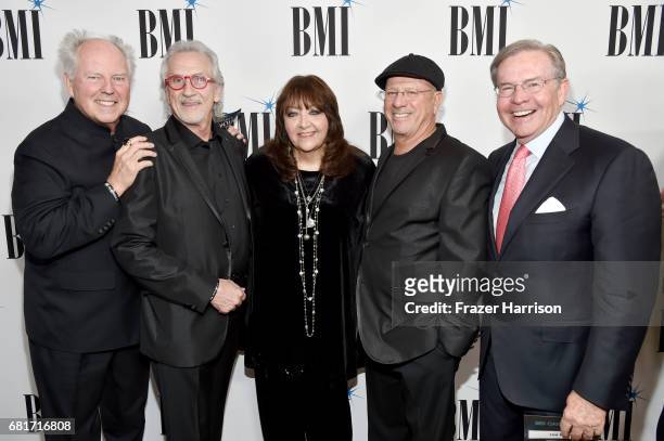 Composers George S. Clinton and W. G. Snuffy Walden, BMI Vice President Film, TV & Visual Media Relations Doreen Ringer-Ross and composers Mike Post...