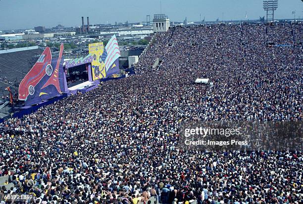 The Rolling Stones performing at JFK Stadium circa 1981 in Philadelphia, Pennsylvania.