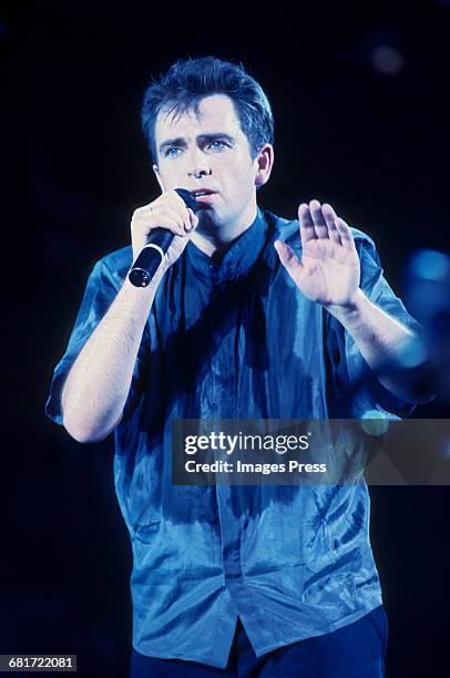 Peter Gabriel in concert circa 1986 in New York City.