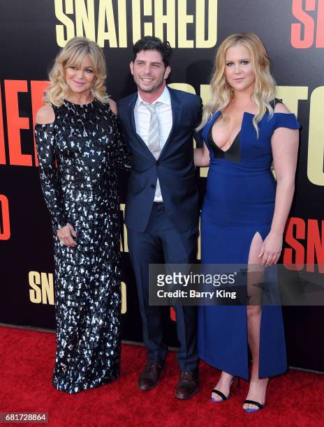 Actress Goldie Hawn, director Jonathan Levine and actress/comedian Amy Schumer attend premiere of 20th Century Fox's' 'Snatched' at Regency Village...