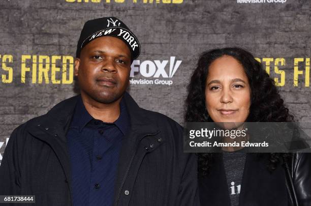 Executive producers Reggie Rock Bythewood and Gina Prince-Bythewood arrive at Fox's "Shots Fired" FYC Event at the Saban Media Center on May 10, 2017...