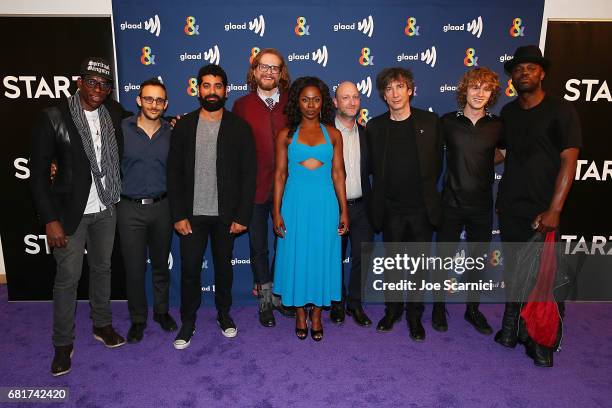 Orlando Jones, Omid Abtahi, Mousa Kraish, Bryan Fuller, Yetide Bakadi, Michael Green, Neil Gaiman, Bruce Langley and Chris Obi arrive at the...