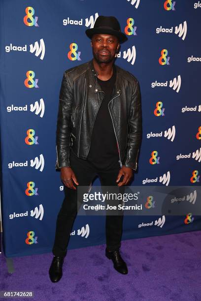 Chris Obi arrives at the "American Gods" advance screening In Partnership with GLAAD at The Paley Center for Media on May 10, 2017 in Beverly Hills,...