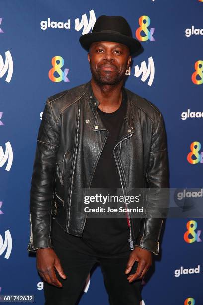 Chris Obi arrives at the "American Gods" advance screening In Partnership with GLAAD at The Paley Center for Media on May 10, 2017 in Beverly Hills,...