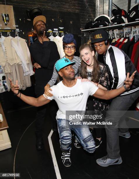 Donald Webber, Bryan Terell Clark, Syndee Winters, Eliza Ohman and J. Quinton Johnson from the 'Hamilton' cast before The Rockefeller Foundation and...