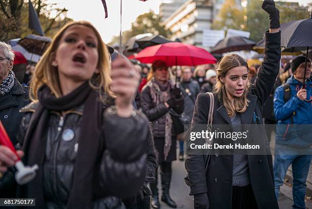 October 24th 2016: Women and men gathered to demonstrate before the parliament building in Warsaw against a proposed law to render illegal the right...