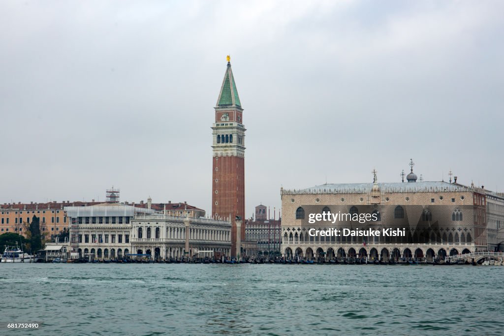 The Bell Tower of St Mark's Basilica and Doge's Palace in Venice