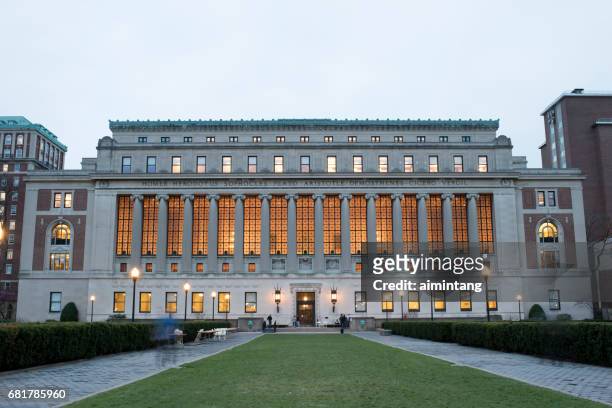butler library in columbia university - columbia university stock pictures, royalty-free photos & images