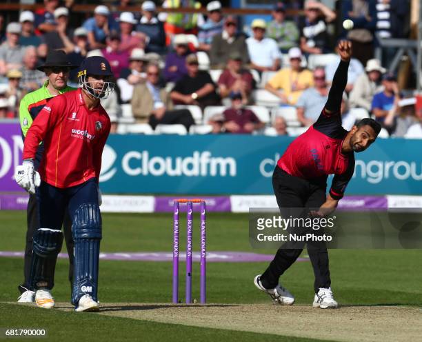 Sussex's Ajmal Shahzad during Royal London One Day Cup match between Essex Eagles and Sussex Sharks at The Cloudfm County Ground Chelmsford, Essex on...
