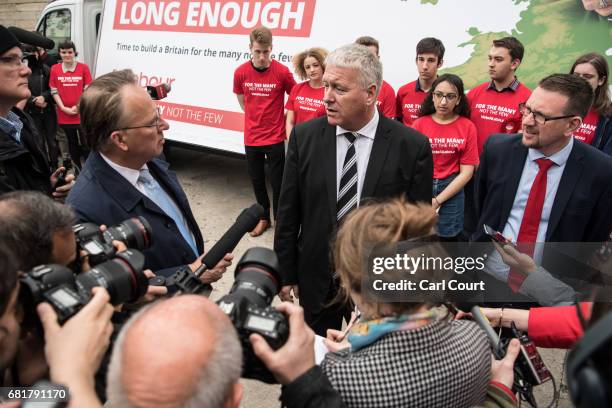 Labour's National Elections and Campaign Coordinator, Ian Lavery, is surrounded by members of the media as he asked questions about Jeremy Corbyn's...