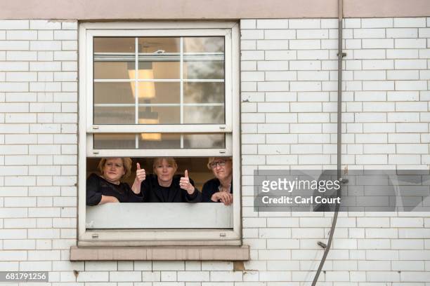 Woman gives a thumbs up from a window as Labour's National Elections and Campaign Coordinator, Ian Lavery, announces the launch of Labour's first...