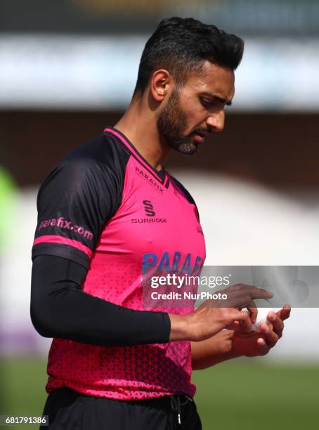 Sussex's Ajmal Shahzad during Royal London One Day Cup match between Essex Eagles and Sussex Sharks at The Cloudfm County Ground Chelmsford, Essex on...
