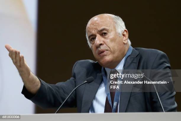 Jibril Rajoub, Chairman of the Palestinian Football Association speeks during the 67th FIFA Congress at the Bahrain International Congress &...