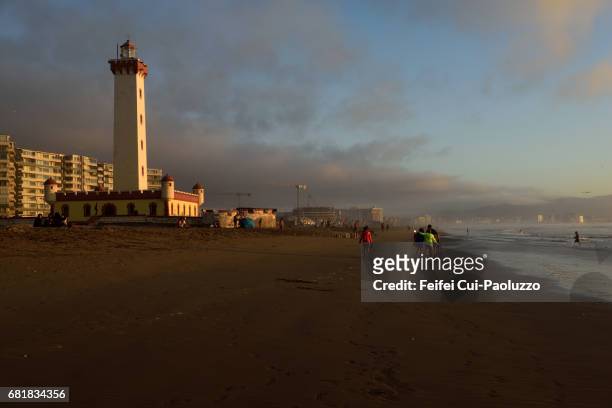 lighthouse of la serena beach in coquimbo region, northern chile - la serena stock pictures, royalty-free photos & images