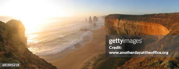 great ocean road - australia panoramic stock-fotos und bilder