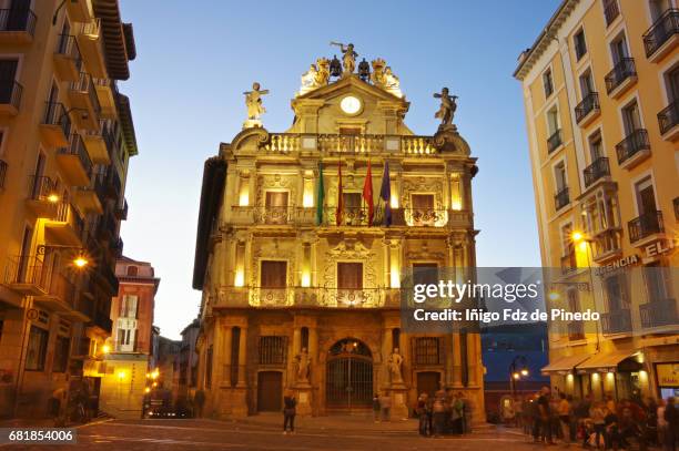 pamplona city hall- pamplona- navarre- spain - pamplona stockfoto's en -beelden