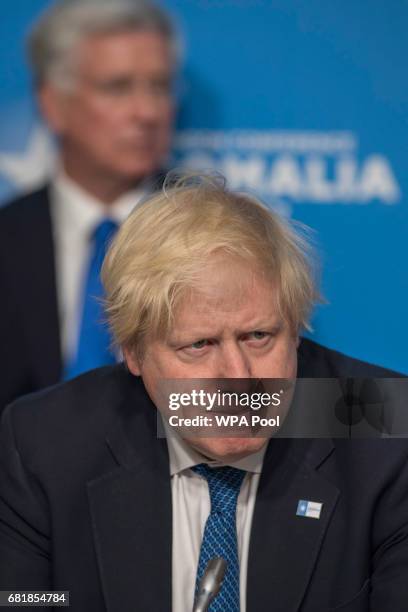 Foreign Secretary Boris Johnson attends the London Conference on Somalia at Lancaster House on May 11, 2017 in London, England.