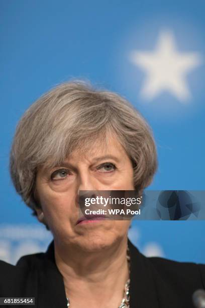 Prime Minister Theresa May attends the London Conference on Somalia at Lancaster House on May 11, 2017 in London, England.