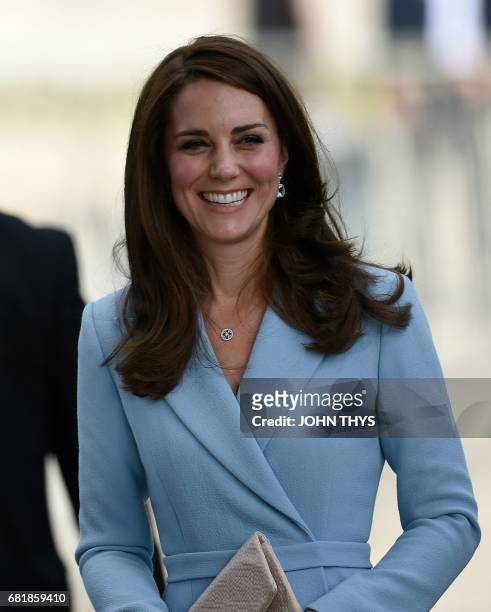 Britain's Catherine, Duchess of Cambridge arrives with Hereditary Grand Duchesse of Luxembourg during the Celebration of the 150th anniversary of the...