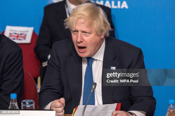 Foreign Secretary Boris Johnson attends the London Conference on Somalia at Lancaster House on May 11, 2017 in London, England.