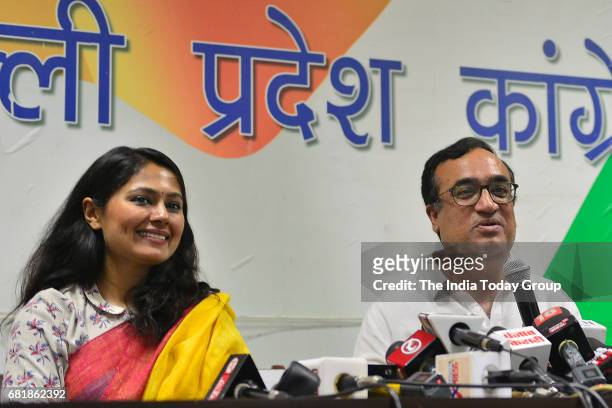 President Ajay Maken during a press conference at DPCC office in New Delhi.