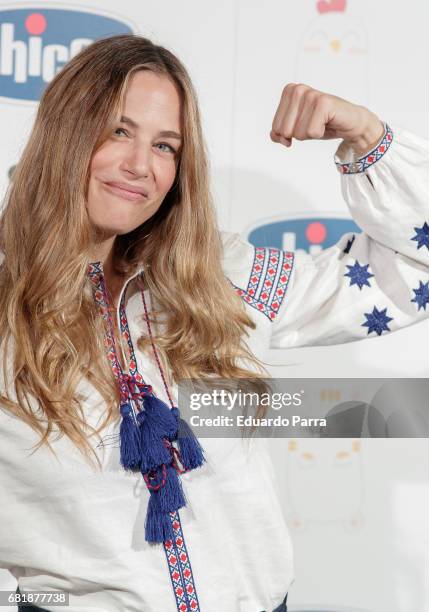 Model Martina Klein attends the 'Chicco' photocall at The Little Showroom on May 11, 2017 in Madrid, Spain.