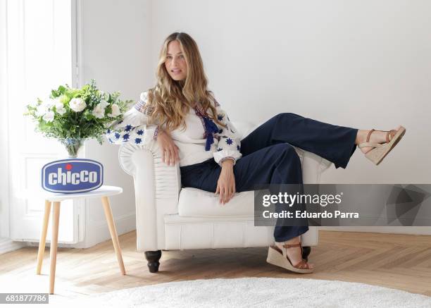 Model Martina Klein attends the 'Chicco' photocall at The Little Showroom on May 11, 2017 in Madrid, Spain.