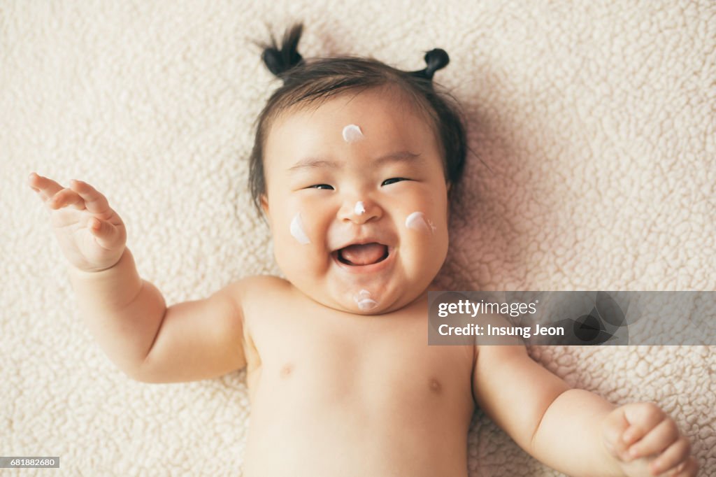 Laughing baby girl