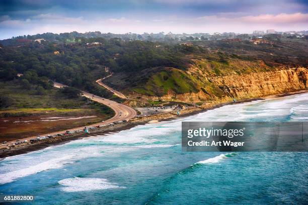 aerial torrey pines state park la jolla - san diego stock pictures, royalty-free photos & images
