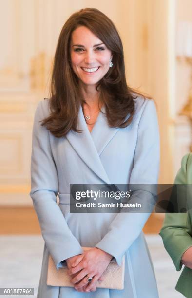 Catherine, Duchess of Cambridge poses during a visit to the Grand Ducal Palace where she met with the Luxembourg Royal Family on May 11, 2017 in...