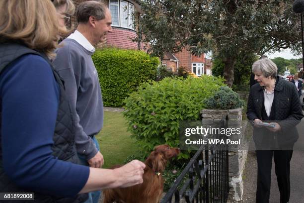 Prime Minister Theresa May meets locals during a visit to Southampton on the election campaign trail, on May 11, 2017 in Southampton, England.