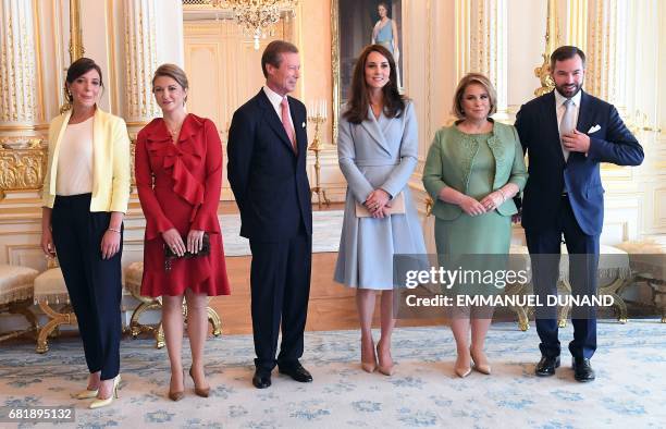 Britain's Catherine, Duchess of Cambridge , Grand Duke Henri of Luxembourg , Grand Duchess Maria-Teresa of Luxembourg , Prince Guillaume, Hereditary...