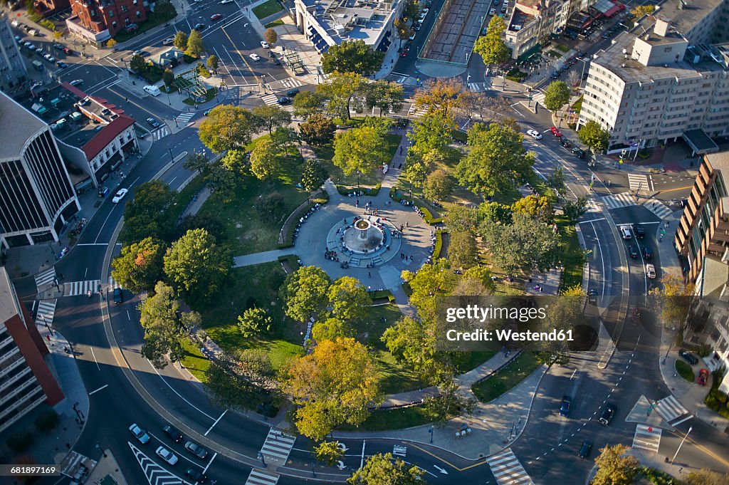 USA, Washington, D.C., Aerial photograph of Dupont Circle