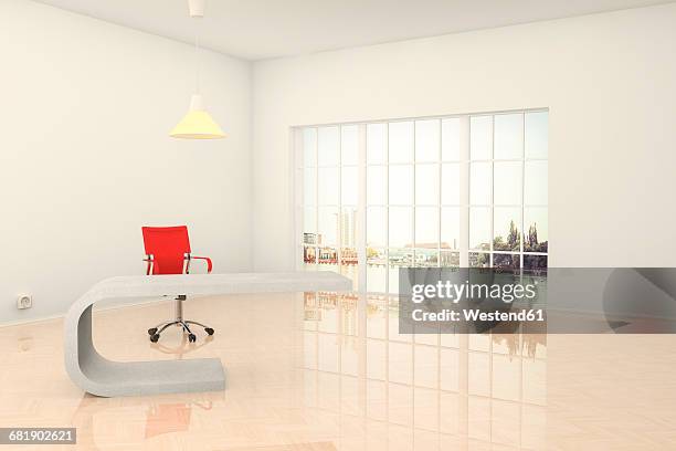 modern office in berlin, 3d rendering - empty office table stock illustrations