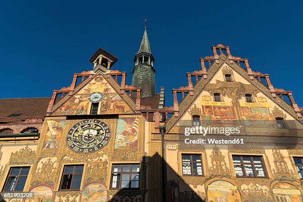 germany, ulm, view to city hall with astronomical clock - schwaben stock-fotos und bilder
