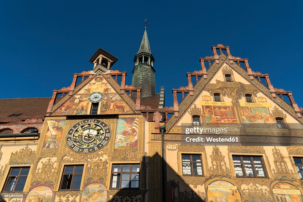 Germany, Ulm, view to city hall with Astronomical clock