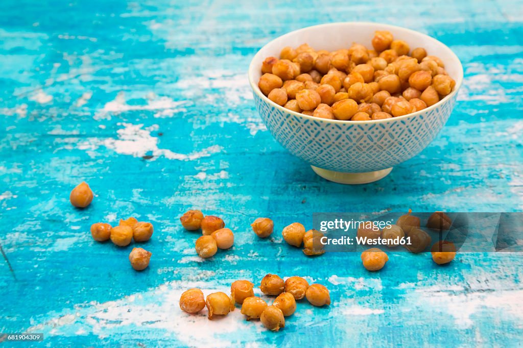 Bowl of roasted chickpeas