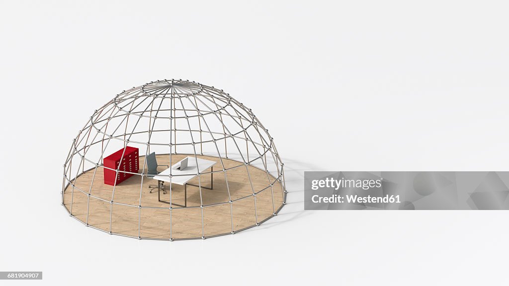 Office under domed grid