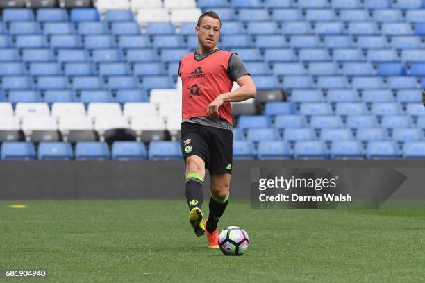 John Terry of Chelsea during a training session at Stamford Bridge on May 11, 2017 in London, England.