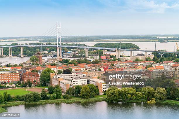germany, stralsund, view to ruegen bridge - stralsund stock pictures, royalty-free photos & images