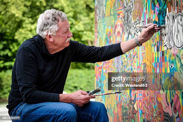 painter at work - left handed stock pictures, royalty-free photos & images