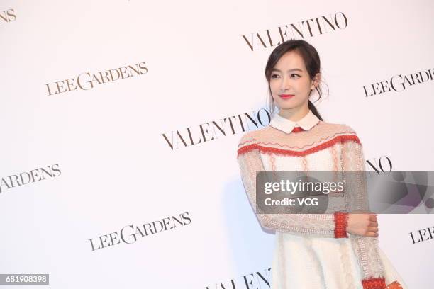 Actress and singer Victoria Song attends the opening ceremony of Valentino flagship store on May 11, 2017 in Hong Kong, China.