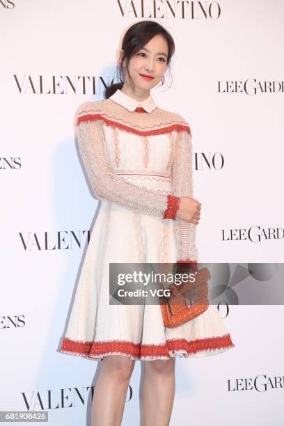 Actress and singer Victoria Song attends the opening ceremony of Valentino flagship store on May 11, 2017 in Hong Kong, China.